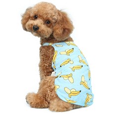 WiNKY NEWYORK 狗狗香蕉袖T恤, 天藍色