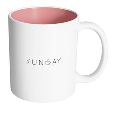 핸드팩토리 원위크 일요일 머그컵, 내부 파스텔 핑크, 1개