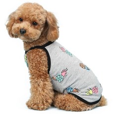 WiNKY NEWYORK 寵物用炎夏鳳梨無袖T恤, GRAY