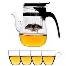LIGHTKING 茶壺套組 G-04, 1套, 特製濾網+茶壺+玻璃4p
