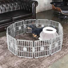 簡約寵物用圍欄 12入+卡扣 12入, 珍珠灰