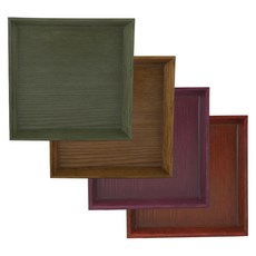 高雲工藝 特殊顏色正方形盤 酒紅色 + 紫色 + 棕色 + 灰色, 混合顏色, 1個