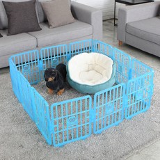 簡約寵物用圍欄 12入+卡扣 12入, 冰藍色