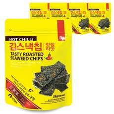 오물조물얌얌 김스낵칩 핫칠리맛, 25g, 5개입