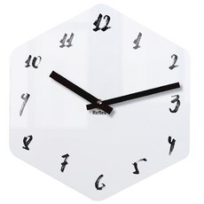 리플렉스 모던6각 캘리 무소음 벽시계 CA12, 화이트 (CA12WH)