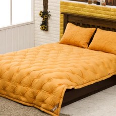 woorihwangto 玫瑰花紋絎縫棉質冬季薄被, 單色