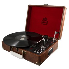 지피오레트로 LP 턴테이블, GPO ATTACHE (Vintage Brown)