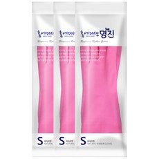 명진 바이리빙 고무장갑, 3개입, 소(S)