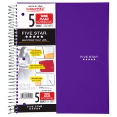 파이브스타 트렌드 와이어바운드 노트북 5 Subject WR, 혼합 색상, 1개