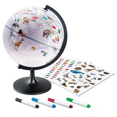 塗色地球儀 + 氈筆 4p + 貼紙 2p, 混色
