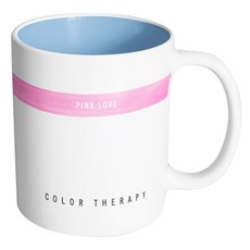 핸드팩토리 컬러테라피 그린 머그컵 330ml, 내부 파스텔 블루, 1개