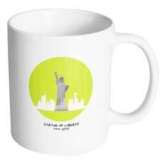 핸드팩토리 자유의 여신상 머그컵, 화이트 컵, 1개
