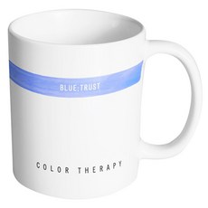 HAND-FACTORY 色彩療法藍色馬克杯, 1個, 白色杯