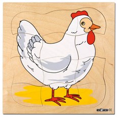 educo 從雞蛋到母雞的自然觀察生長層雙層拼圖, 1個, 31 件, 31件