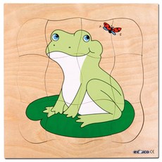 educo 從雞蛋到青蛙的自然觀察生長層拼圖, 1個, 31 件, 31件