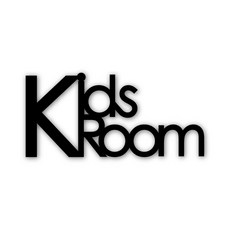 設計症候群 超薄門牌 Kids room, 黑色
