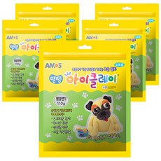 아모스 탱탱 아이클레이 파우치, 형광 연두, 110g, 5개
