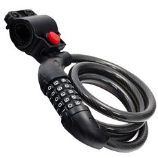 C.O.A.B 鋼纜密碼自行車鎖 5位數 黑色, 1個, 主商品