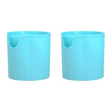 아울리빙 스트라이프 주방 식기 수납통 2p, 블루