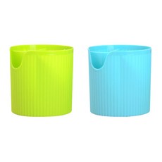 아울리빙 스트라이프 주방 식기 수납통 2p, 그린, 블루