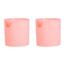 아울리빙 스트라이프 주방 식기 수납통 2p, 핑크