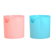 아울리빙 스트라이프 주방 식기 수납통 2p, 핑크, 블루