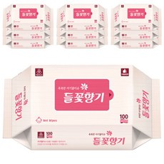 미엘 핑크 들꽃향기 리필형 물티슈, 100매, 10세트
