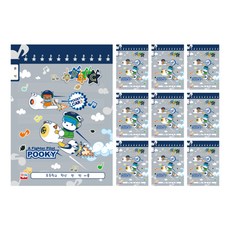 영아트 초등노트 음악 남아용 20매, 혼합 색상, 10개입