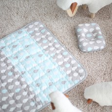 콩닥콩닥 북유럽 물방울 외출용 아기패드 완제품, 하늘색 + 회색, 1개