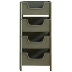 스마트퍼니쳐 적층식 수납박스 4단 고정형, 블랙, 1개