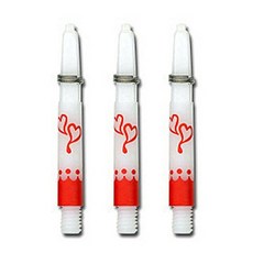 울티마 다트 샤프트 Design Heart white red 미디움, 3개