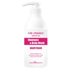 팜모닝 그린티 그레이프피치 샴푸&바디워시, 500ml, 1개