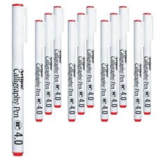 Artline 書法筆 4.0mm EK-244, 紅色的, 12件