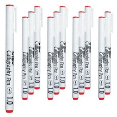 Artline 書法筆 1.0mm EK-241, 紅色的, 12件