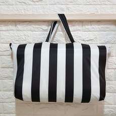 디자인스올 우레탄 코팅 양면 방수 이불 가방, 블랙빅스트라입