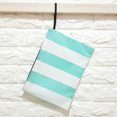 Design's all 多功能雙面防水袋, 薄荷綠粗條紋款