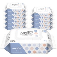 앙쥬르 프라임 물티슈 캡형, 65g, 70개입, 10개