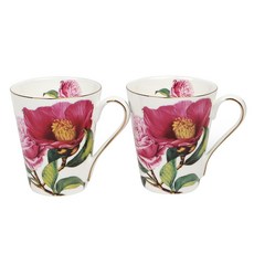 Royal Essex 大玫瑰骨瓷V型馬克杯, 混合色, 2個