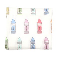 蠟筆印花雙層紗布嬰兒毯, 混色