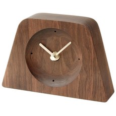 ALP 胡桃木皮革桌鐘 矮款, 混合色