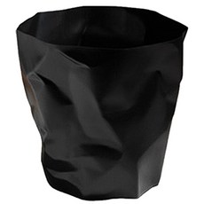 簡約風皺皺垃圾桶, 黑色的, 1個