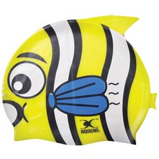 AQUWIN 新款海水魚圖案兒童泳帽 CPP, Yellow, 1個