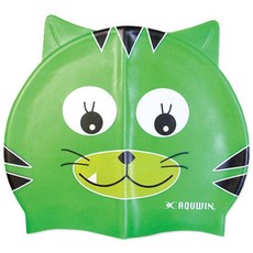 아쿠윈 고양이 캐릭터 아동용 수모 CPP, Green