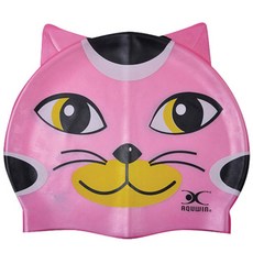 AQUWIN 新款貓咪角色兒童泳帽 CPP, Pink, 1個
