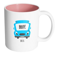 HAND-FACTORY 小巴士藍色馬克杯 330ml, 1個, 粉彩粉紅色