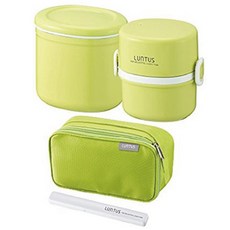 아스벨 보온도시락 3215 550ml + 젓가락 + 가방, 그린, 1세트