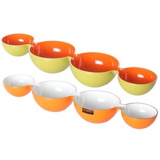 ROBEX 4 節零食碗 2p 套組, 1套, 綠橙、橙白