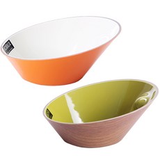 ROBEX 零食碗2入組, 橙白、樹綠, 1套