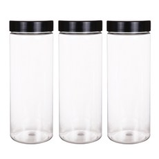 MACA圓形雜糧罐 1000, 黑色, 3個