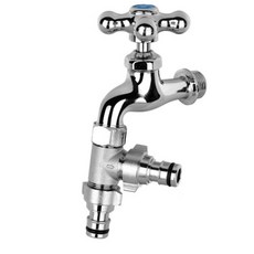 YNET 新款十字黃銅雙聯水龍頭冷水, 1個